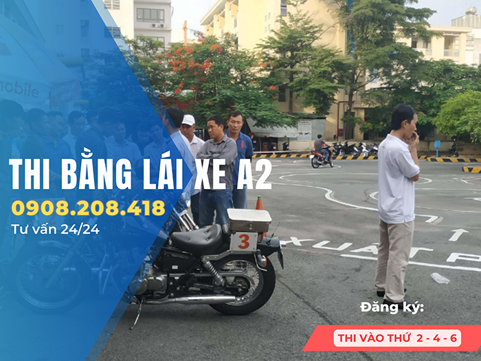 Thi bằng lái Xe Mô tô A - A2 Phí 2.000.000 Tại Tphcm | Thi Bằng Lái Xe Trung Tâm Thành Công